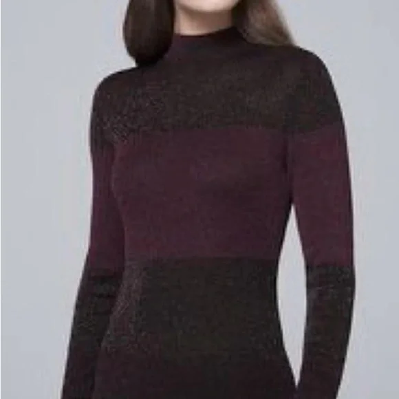 White House Black Market metallic colorblock sweater tunic - Picture 4 of 5